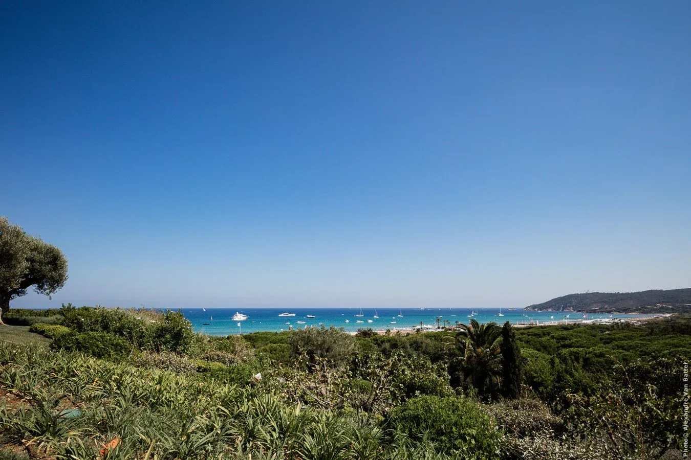Vue panoramique sur la plage de Pampelonne