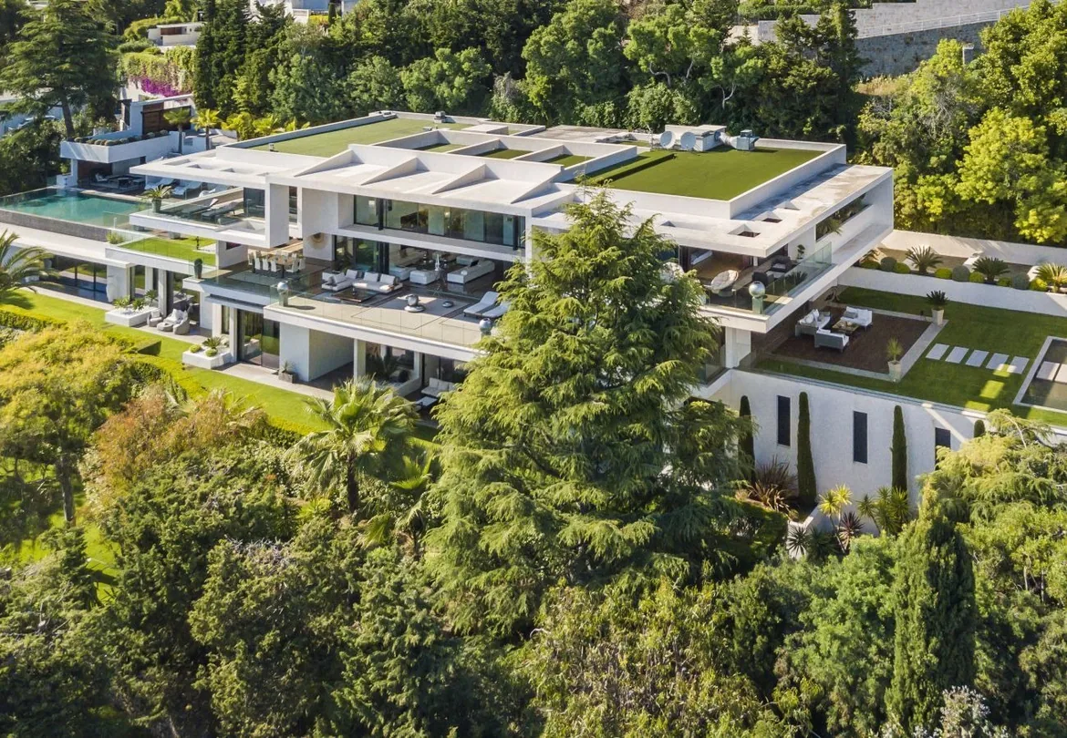 Vue aerienne en journee, toitures vegetalisees