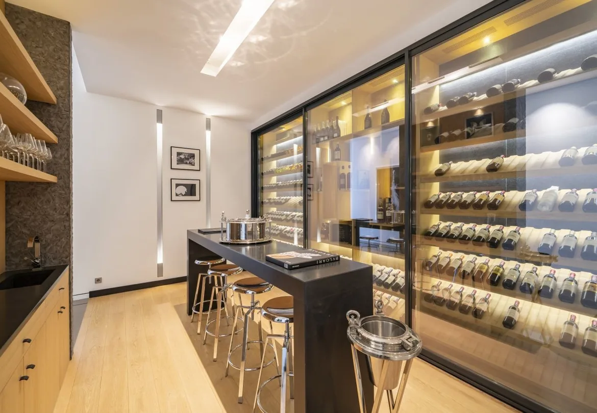 Bar de degustation et cave a vin