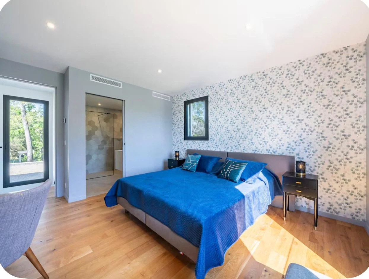 Chambre aux tons bleus